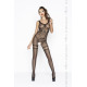 Бодистокинг Passion BS045 black, комбинезон, имитация чулок и боди