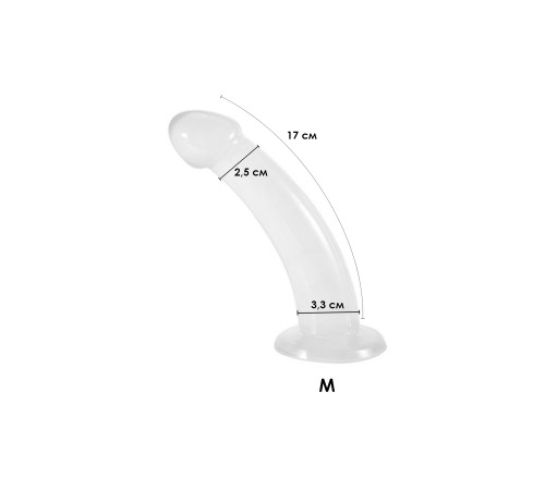 Фалоімітатор на присосці Jiuxi, M, Прозорий