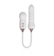 Пульсатор с вакуумным стимулятором Kistoy Cathy White на гибкой сцепке