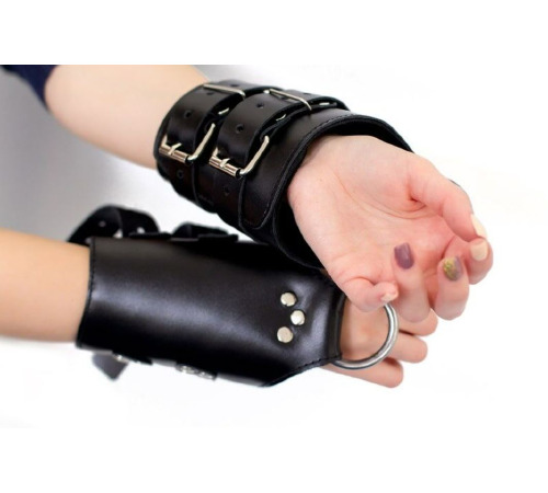 Манжети для підвісу за руки Kinky Hand Cuffs For Suspension з натуральної шкіри, колір чорний