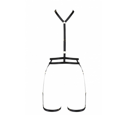 Портупея-стрепы с двойным ремнем DENIRA black XXL/XXXL - Passion Exclusive