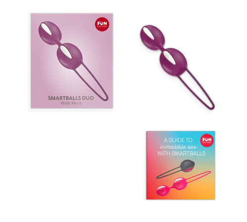 Вагинальные шарики Fun Factory SMARTBALLS DUO, бордово-белые, 2 шт, диаметр 3,2 и 3,6 см