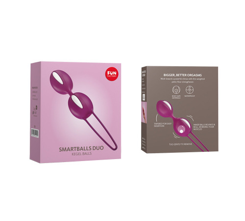 Вагинальные шарики Fun Factory SMARTBALLS DUO, бордово-белые, 2 шт, диаметр 3,2 и 3,6 см