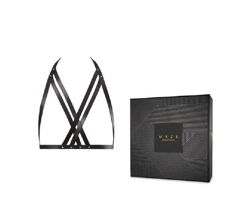 Портупея Bijoux Indiscrets MAZE - Halter Bra Harness Black