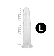 Гелевый реалистичный фаллоимитато Denis размер L, Длина 19,5 см, Диаметр 4 см, Прозрачный