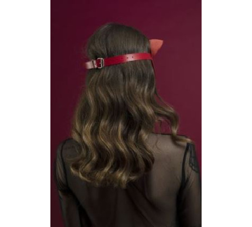 Маска кішечки Feral Feelings - Catwoman Mask, натуральна шкіра, червона