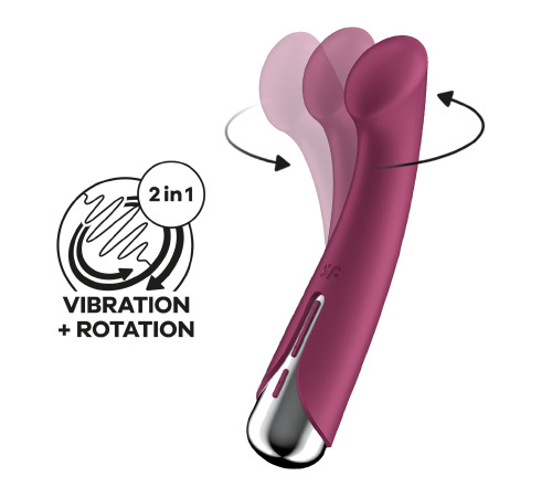 Вибратор с ротацией Satisfyer Spinning G-Spot 1 Red, плоская площадка для стимуляции точки G