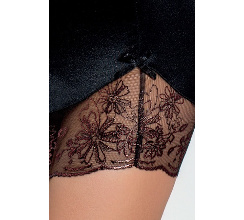 Сорочка приталенная с чашечками BRIDA CHEMISE black L/XL - Passion Exclusive, трусики