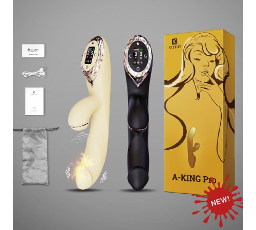 Вібратор-кролик з вакуумною стимуляцією і стовбуром, що обертається KISTOY A-King Max White