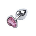 Анальна пробка Silver Heart Ligth Pink, M