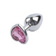 Анальна пробка Silver Heart Ligth Pink, M