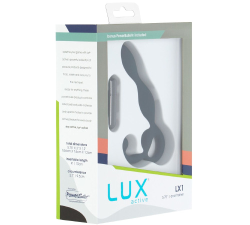 Массажер простаты Lux Active LX1 Anal Trainer 5.75″, Dark Blue, вибропуля в комплекте