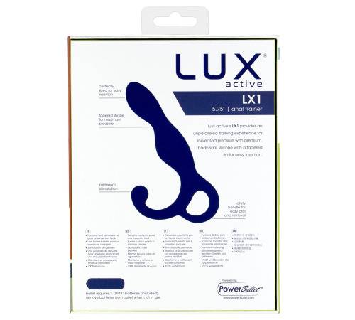 Массажер простаты Lux Active LX1 Anal Trainer 5.75″, Dark Blue, вибропуля в комплекте