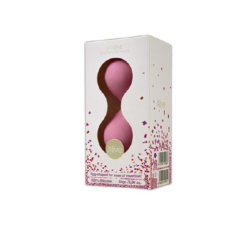 Вагинальные шарики Alive U-Tone Balls Pink, диаметр 3,5см, вес 77г