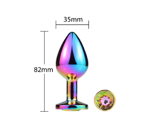 Металева анальна пробка MAI Attraction Toys №73 Rainbow