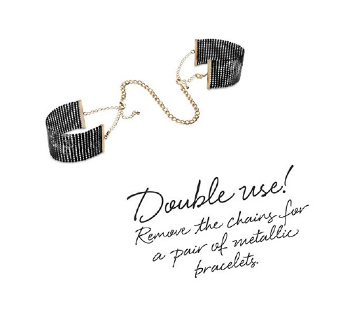 Наручники Bijoux Indiscrets Desir Metallique Handcuffs - Black, металлические, стильные браслеты