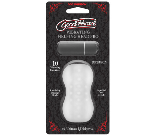 Мастурбатор с вибропулей Doc Johnson GoodHead – Vibrating Helping Head Pro – Frost