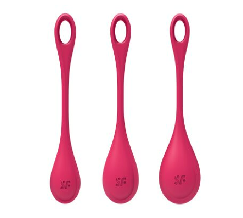 Набір йоні намистин Satisfyer Yoni Power 1 Red, діаметр 2-2,5-3см, вага 22-46-74г