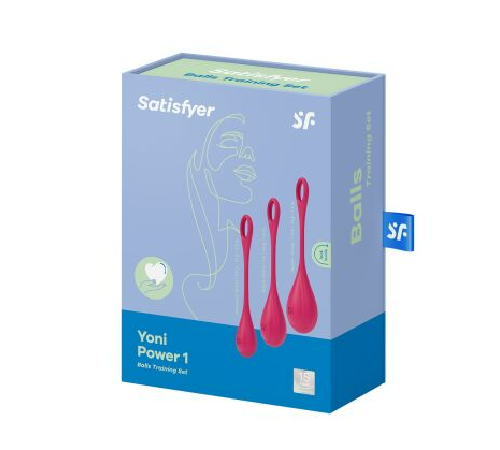 Набір йоні намистин Satisfyer Yoni Power 1 Red, діаметр 2-2,5-3см, вага 22-46-74г