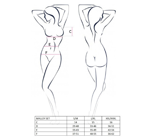 Костюм зайки MALLOY SET XXL/XXXL - Passion, трусики, топик и ушки