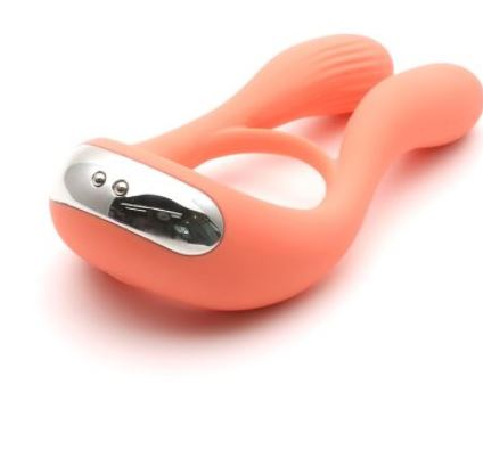 Вібратор для пар KISTOY Martin Orange, два мотори, кріплення на член, діаметр 3,2 см