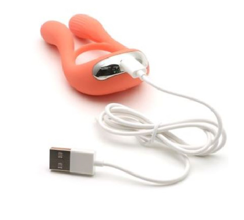 Вібратор для пар KISTOY Martin Orange, два мотори, кріплення на член, діаметр 3,2 см