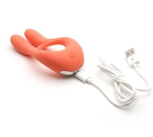 Вібратор для пар KISTOY Martin Orange, два мотори, кріплення на член, діаметр 3,2 см