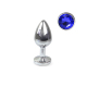 Металева анальна пробка S із Синім кристалом, довжина 7см, діаметр 2,8см