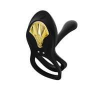 Смарт-ерекційне кільце Zalo - BAYEK Obsidian Black, подвійне з ввідною частиною, пульт ДК