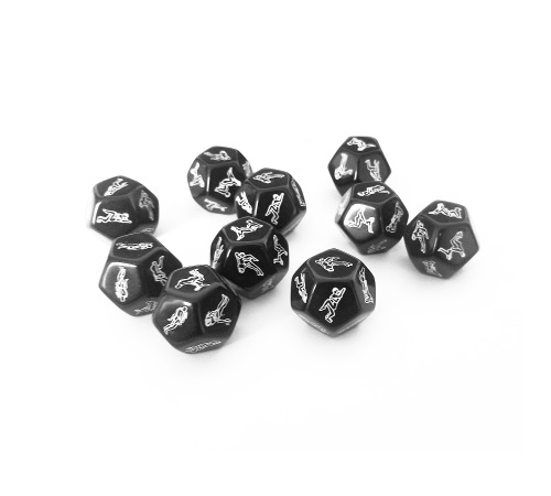 Кубик с позами 12 граней, черный