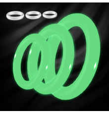 Набор силиконовых эрекционных колец, Белый (3шт)