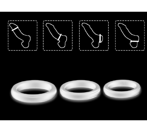 Набір ерекційних кілець силікон білий