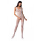 Бодистокинг Passion BS069 white, комбинезон, имитация чулок и боди