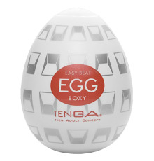Мастурбатор-яйцо Tenga Egg Boxy с геометрическим рельефом