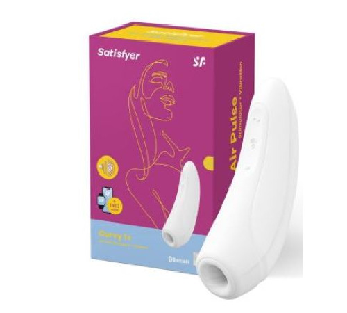 Вакуумный клиторальный стимулятор Satisfyer Curvy 1+ White с управлением через интернет