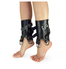Поножи манжеты для подвеса за ноги Leg Cuffs For Suspension из натуральной кожи, цвет черный