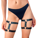 Гартеры на ногу из натуральной кожи Art of Sex - Kristina Leg Garters (2 шт), Черный