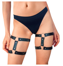 Гартеры на ногу из натуральной кожи Art of Sex - Kristina Leg Garters (2 шт), Черный