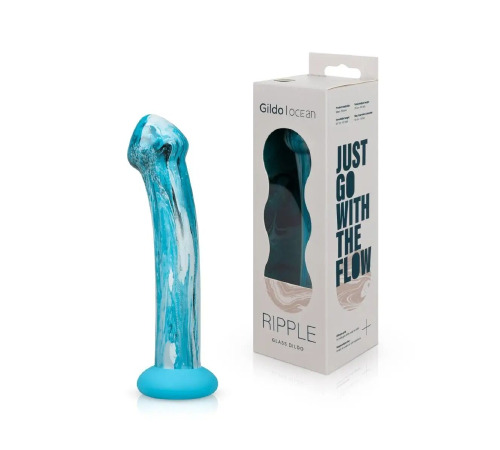 Стеклянный дилдо Gildo - Ocean Ripple Glass Dildo