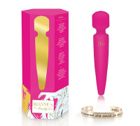 Вибромассажер Rianne S: Bella Mini Wand Rose, 10 режимов работы, медицинский силикон