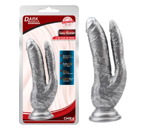 Фаллоимитатор двойной Chisa Dark Muscle 8.0 Dildo-Silver