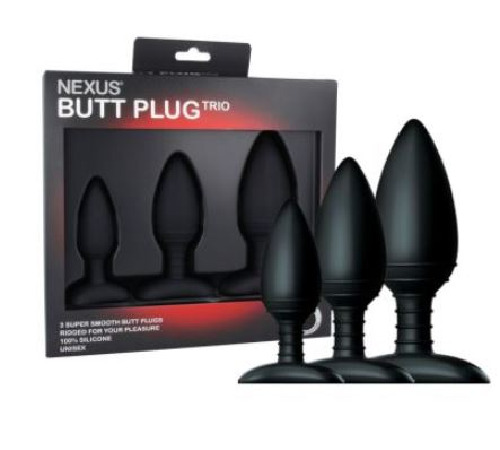 Набір анальних пробок Nexus Butt Plug Trio, макс. діаметр 3–4–5 см