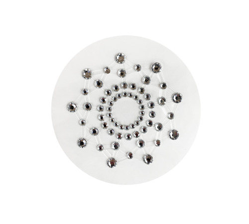 Наклейки на грудь стразовые, Серебро