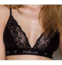 Эластичный топ с кружевом Passion PS001 TOP black, size L