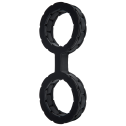 Наручники з силікону Doc Johnson The Cuffs Large - Black, добре тягнуться, для рук і для ніг