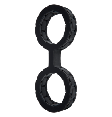 Наручники из силикона Doc Johnson The Cuffs Large - Black, хорошо тянутся, для рук и для ног