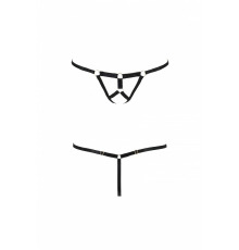Трусики стринги из стреп ARMANDA THONG black L/XL - Passion Exclusive