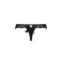Кружевные трусики-танга с атласным бантиком Naja Thong black XXL/XXXL - Passion