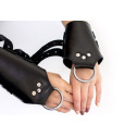 Манжеты для подвеса за руки Kinky Hand Cuffs For Suspension из натуральной кожи, цвет черный