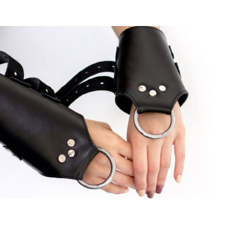 Манжети для підвісу за руки Kinky Hand Cuffs For Suspension з натуральної шкіри, колір чорний